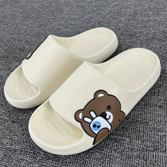Men's Bear Slip On Slides Soft Sole Non slip Slippers