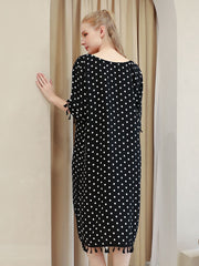 Polka Dot Print Lace Up Sleep Dress