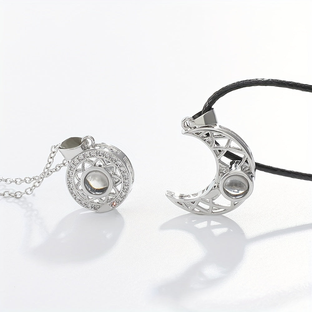 Sun Moon Necklace Magnetic Chain Jewelry Gift For Girls