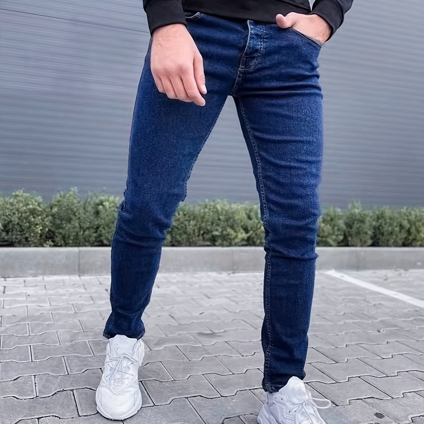 Men's Slim Fit Cotton Jeans Straight Leg