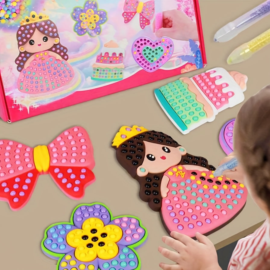 Kids DIY Dot Drill Pen Pearl Pen Toy Girl Sticker Puzzle
