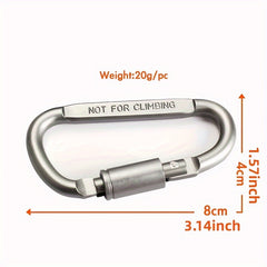3pcs D-shaped Buckle Carabiner Keychain For Outdoor Camping Hiking