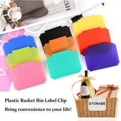 10pcs Removable Basket Labels Clip On For Kitchen Storage Rack