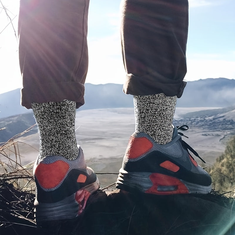 Men's Winter Wool Warm Socks Thick Thermal Hiking Crew Socks
