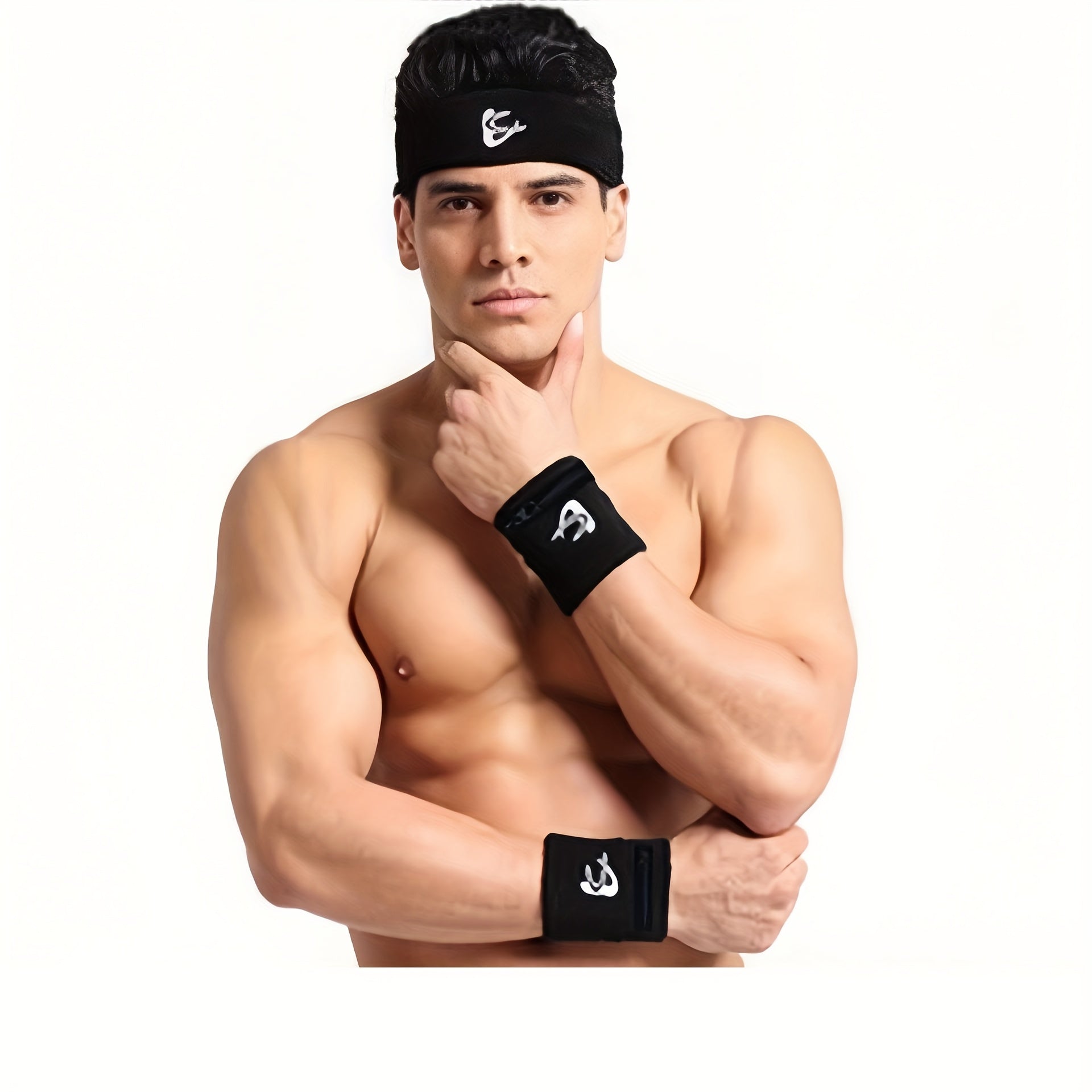 Men's Athletic Headband Non Slip Sweat Wicking Workout Headband for Gym