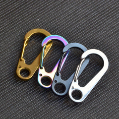 4pcs Stainless Steel Spring Buckle Keychain for Outdoor Camping