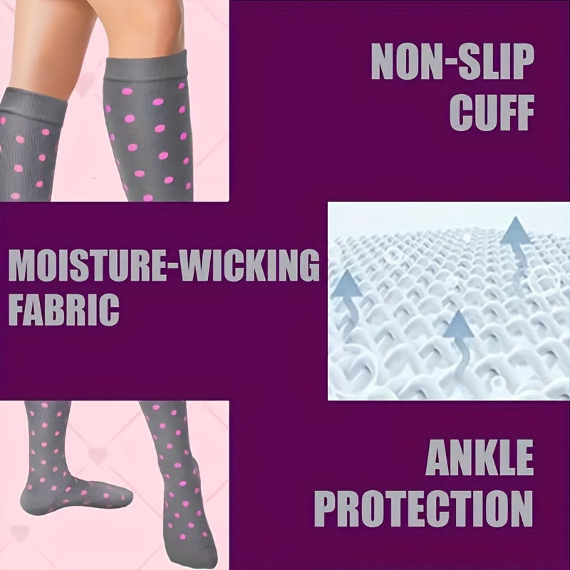 5 Pairs Compression Socks for Women Men 10-20 mmHg Knee High Compression Socks