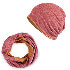 Slouch Sports Knitted Beanie Cap Headscarf 2 In 1 Winter Hat