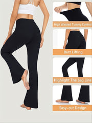 High Waist Flared Leg Yoga Pants All Season Women's Activewear