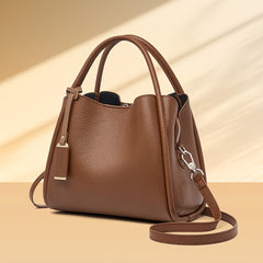 ZOOLER Women's Leather Bucket Shoulder Bag Brown Handbag