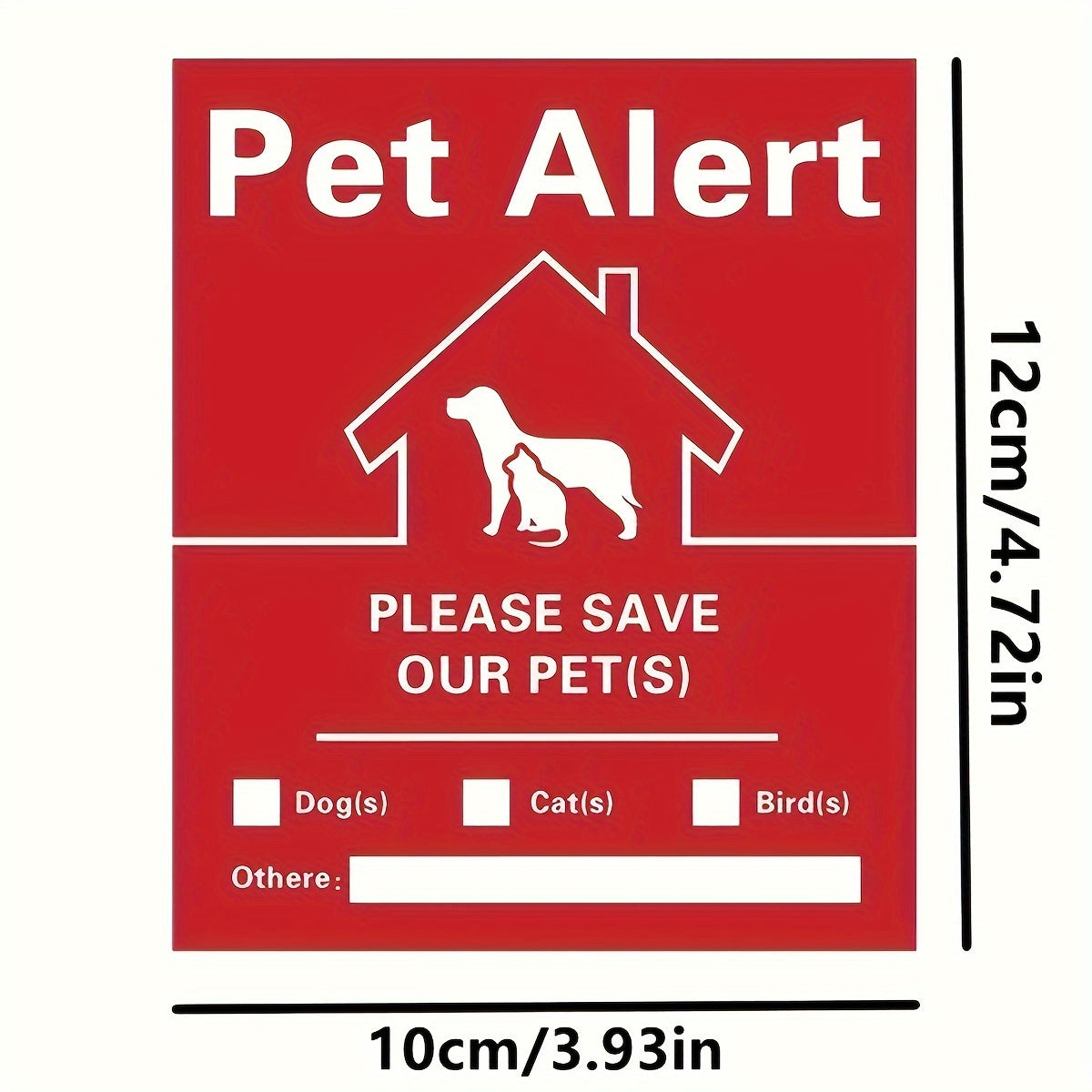 5 Sheets Pet Reminder Window Stickers UV Fade Resistant Save Our Pet Stickers