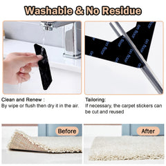 8pcs Anti-slip Carpet Stickers for Living Dining Bathroom Rugs 12.5x12