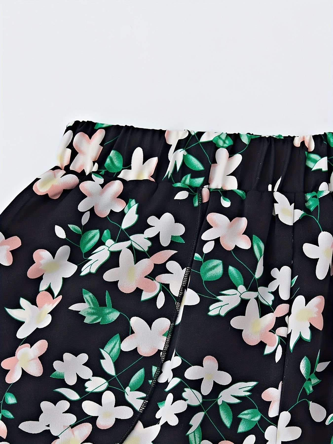 Floral Print Tassel Shorts Wide Leg Women's Clothing