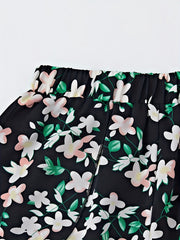 Floral Print Tassel Shorts Wide Leg Women's Clothing