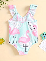 Flamingo Print Swimsuit for Girls