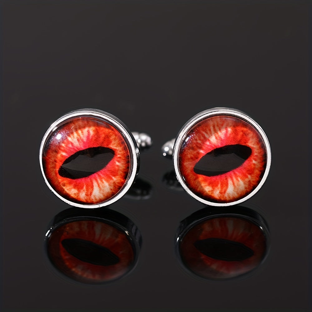 Crystal Glass Cat Eye Eyelet Cufflinks High-End Shirt Buckle