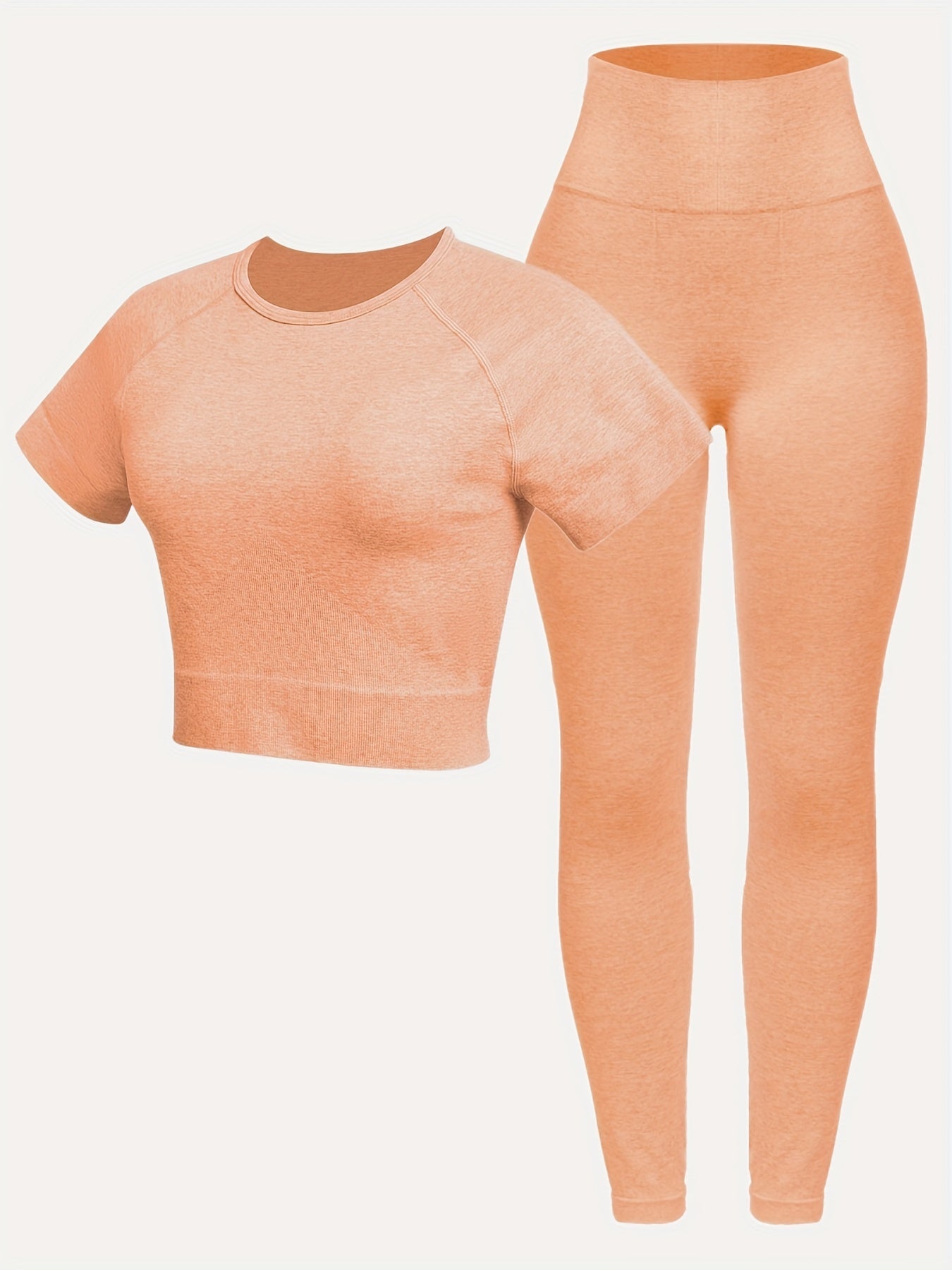 Seamless Sports Wear Set: T shirt & Leggings - Moisture wicking & Breathable
