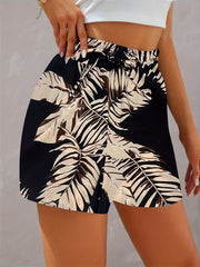 Floral Print Tie Front Casual Shorts for Women
