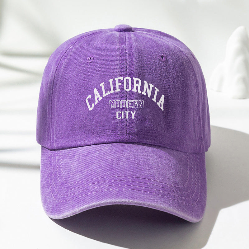 CALIFORNIA Print Washed Baseball Cap Cotton Sunscreen Sports Hat Casual Dad Hats