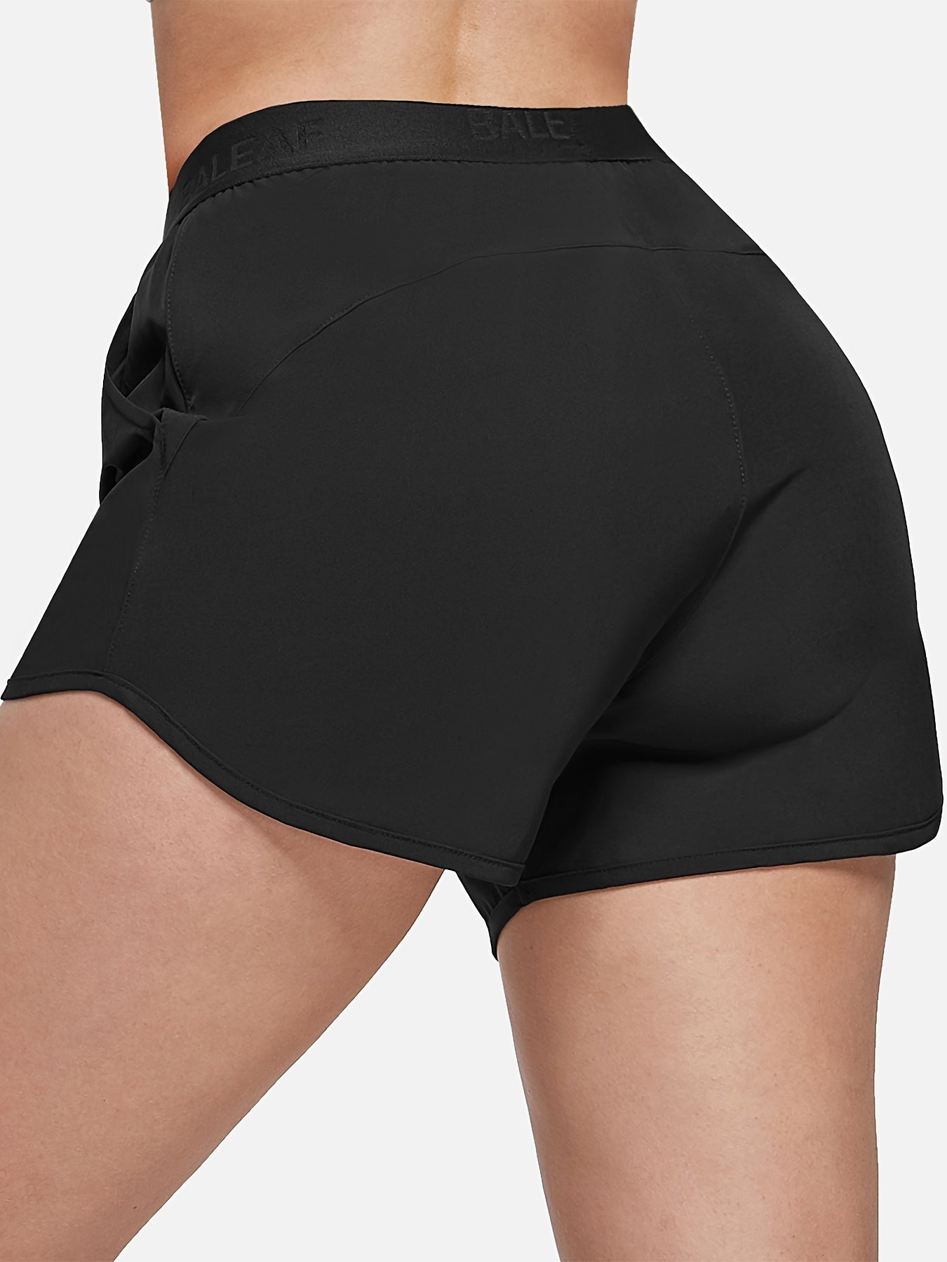 Women's Letter Print Running Shorts with Pocket