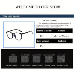 Light Blocking Glasses Oval Clear Lens Anti Eyestrain Computer Gaming Glasses