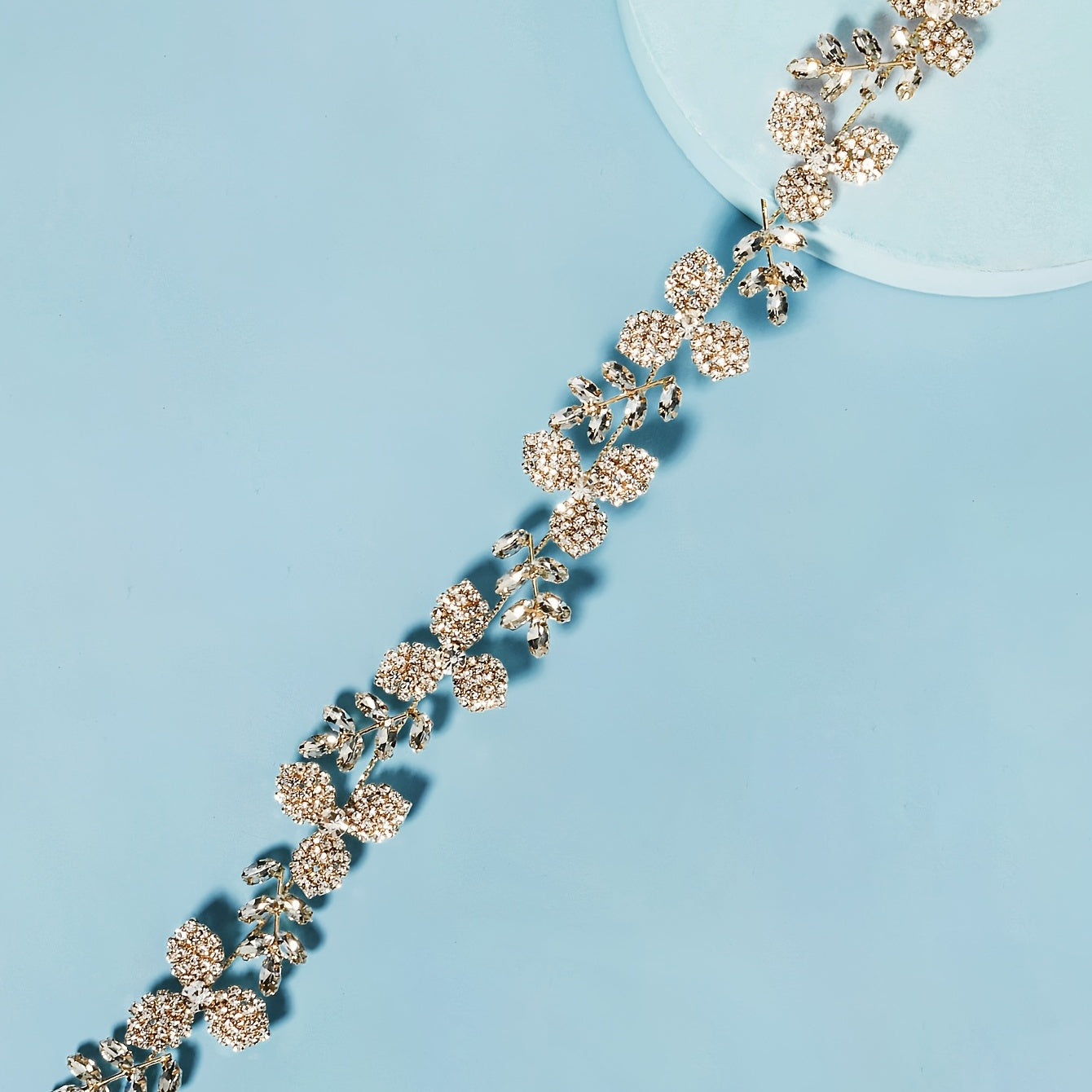 Golden Crystal Tiara Rhinestone Bridal Headband