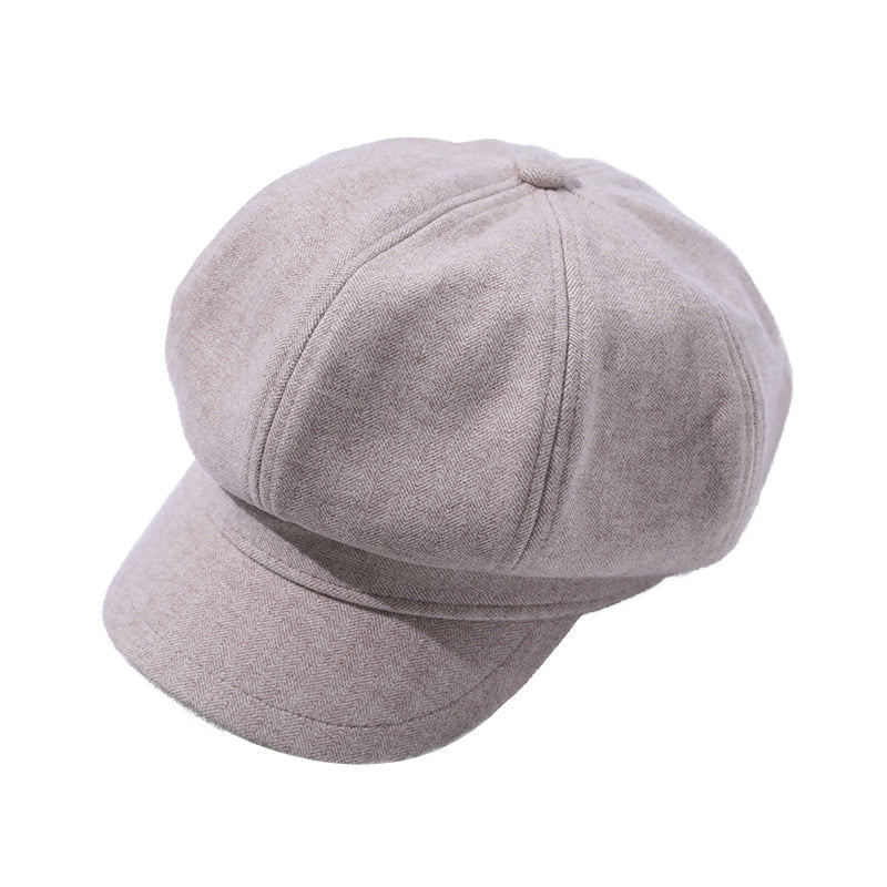Solid Women Beret Cap British Style Lightweight Casual Hat Beret