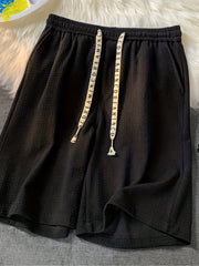 Drawstring Solid Shorts Elastic Waist Workout Comfy Shorts