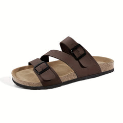 Men's Non Slip Leather Sandals Quick Drying Casual Slide Sandals