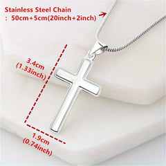 Father's Gift From Daughter Son Daddy Birthday Gift Father Cross Necklace