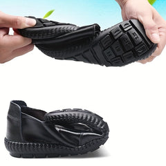 Men's Stitch Detail Loafer Shoes Comfy Non slip Slip On Shoes Men's Shoes Spring