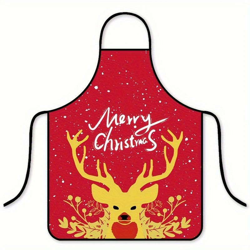 Christmas Theme Unisex Adjustable Cooking Apron Polyester Apron