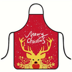 Christmas Theme Unisex Adjustable Cooking Apron Polyester Apron