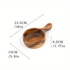 Beech Wood Salad Bowl with Handle for Outdoor Dining