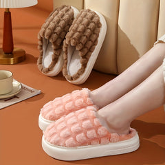 Women's Quilted Plaid Slippers Soft Sole Cozy Indoor Shoes