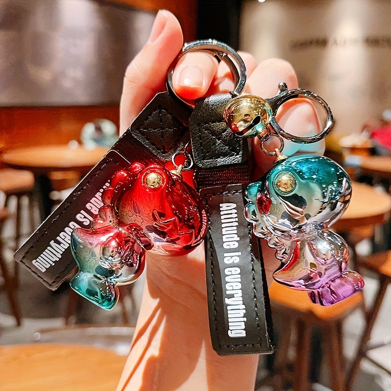 Cartoon Gradient Dinosaur Key Chain Bag Pendant For Men Women Boys Girls
