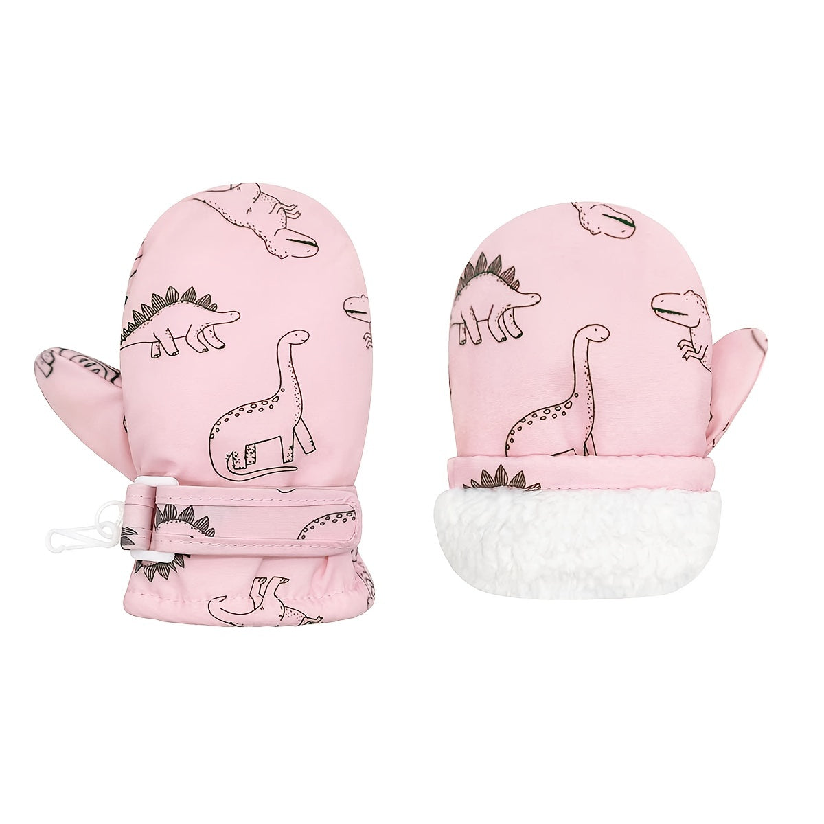Kids Ski Gloves Cartoon Print Waterproof Warm Gloves
