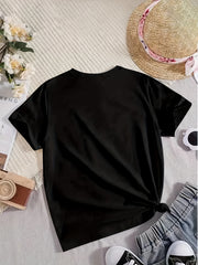 Girls BEACH Print Short Sleeve T shirt Comfy Tees Pullover Summer Clothes
