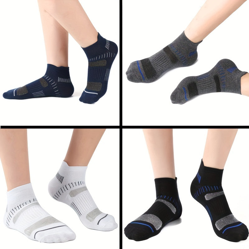 Breathable Striped Cotton Ankle Socks for Men and Women