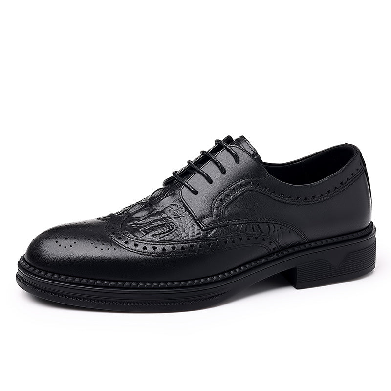 Men Brogue Carved Derby Shoes Wingtip Oxfords Formal Shoes