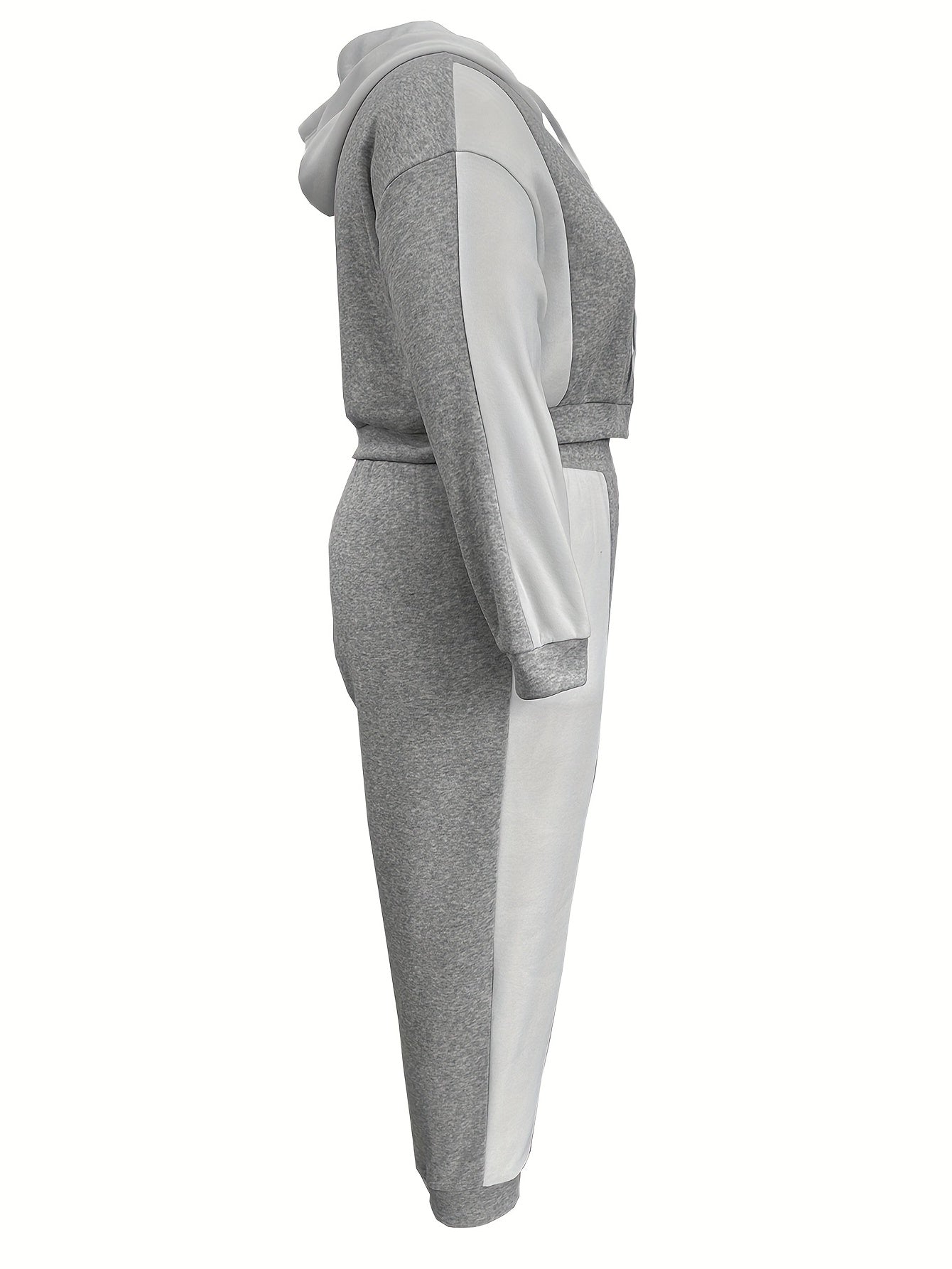 Colorblock Hooded Crop Coat & Leggings Set