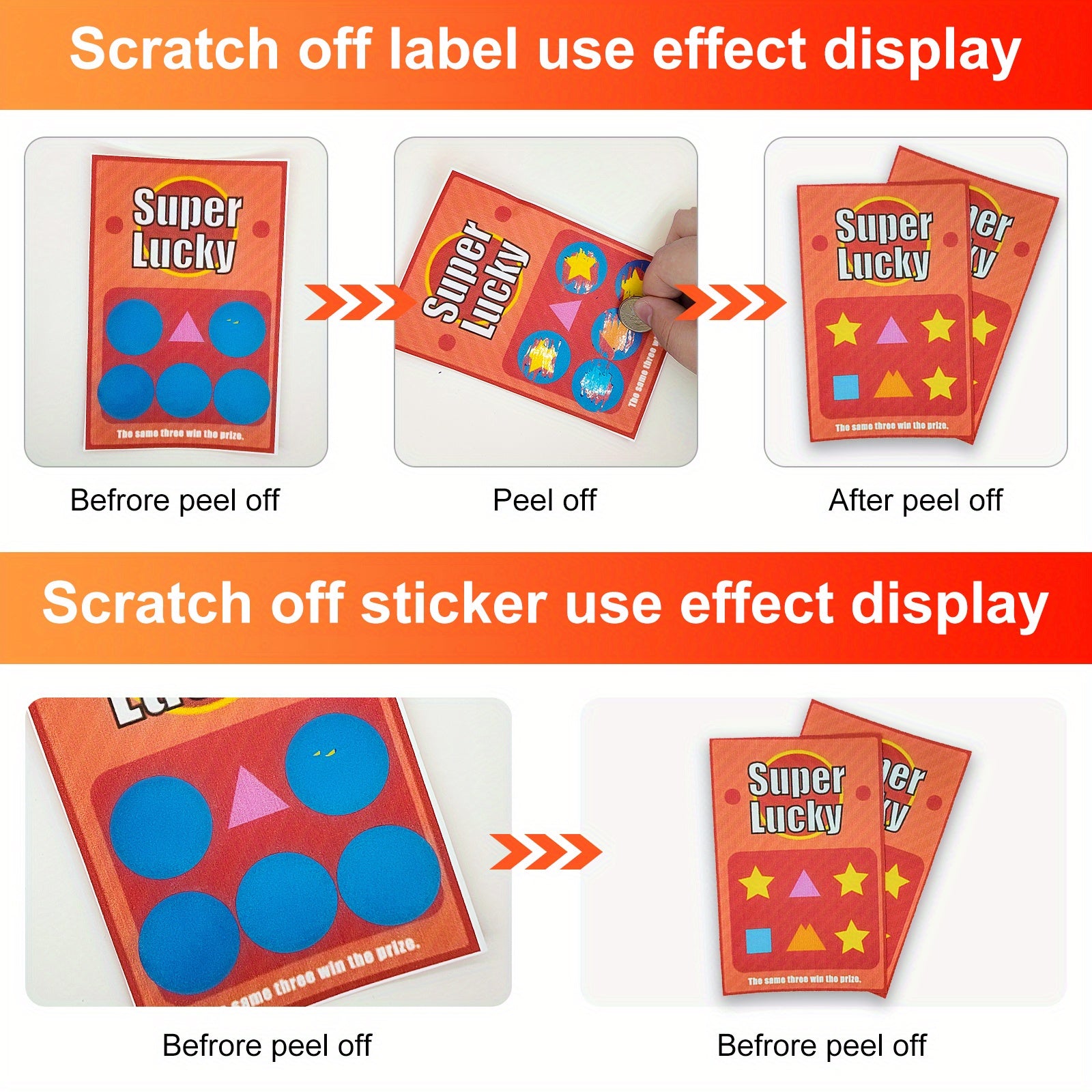 500pcs 25x25mm Scratch Stickers for Postcards Wedding Game