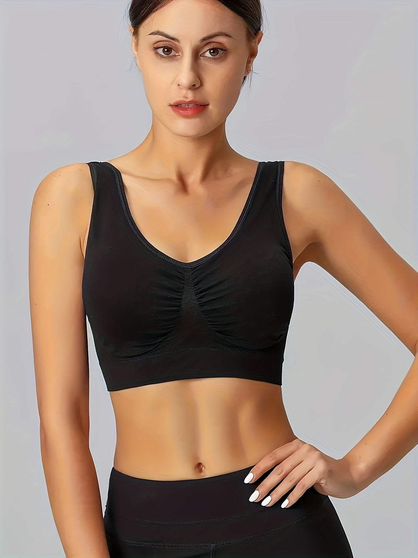 Women's XL Steel Ring Sports Bra Seamless Yoga Activewear