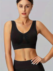 Women's XL Steel Ring Sports Bra Seamless Yoga Activewear