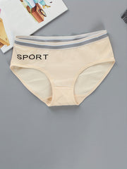 5pcs Girls Triangle Panties SPORT Print Elastic Waist Comfortable Underwear