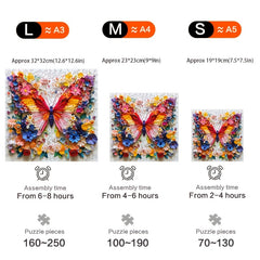 Colorful Butterfly Wooden Puzzle High Difficulty Magic Brain Teaser