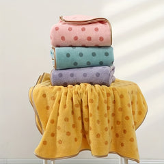 1pc Polka Dots Hand Towel Soft Thickened Face Towel For Home Bathroom
