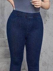 Solid High Rise Stretch Skinny Jeans