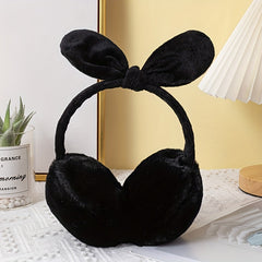Vintage Bow Plush Earmuffs Soft Warm Winter Ear Muffs for Women