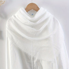 Soft Breathable Raw Edge Wrinkle Shawl Thin Scarf
